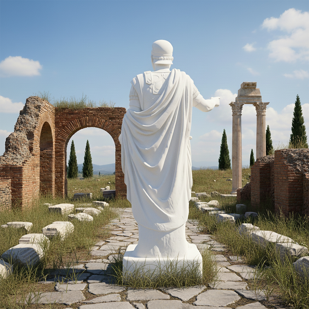 Back marble Roman General Statue