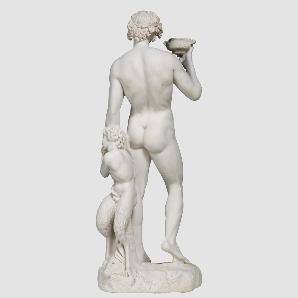 Back view Bacchus God marble statue
