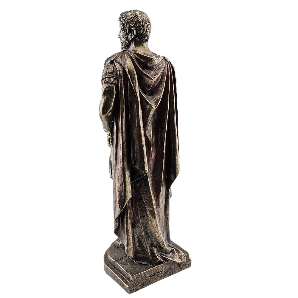 Back view Emperor Hadrian Statue bronze