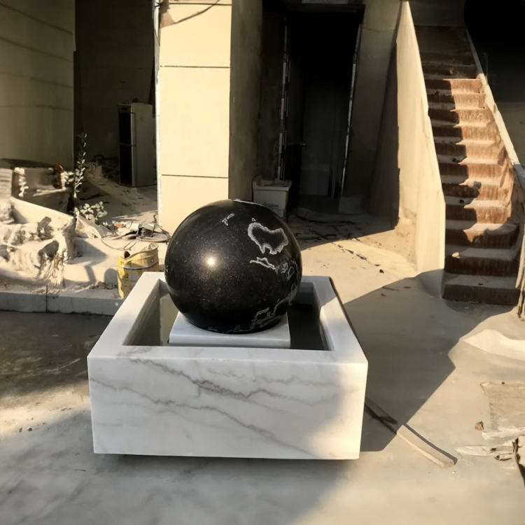 Black Ball Fountain marble square basin