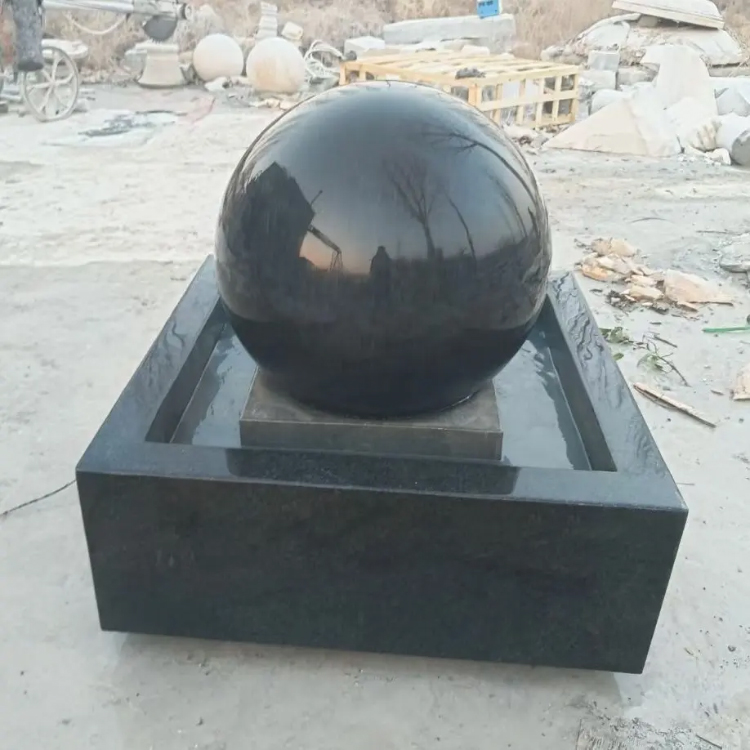 Black marble Rolling Ball Water Fountain design