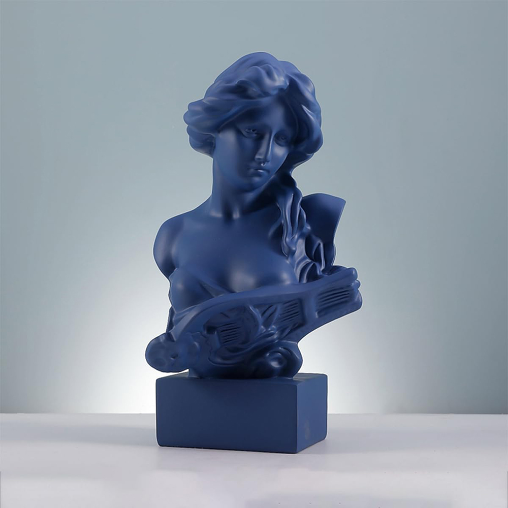 Blue fiberglass Woman Statue Head