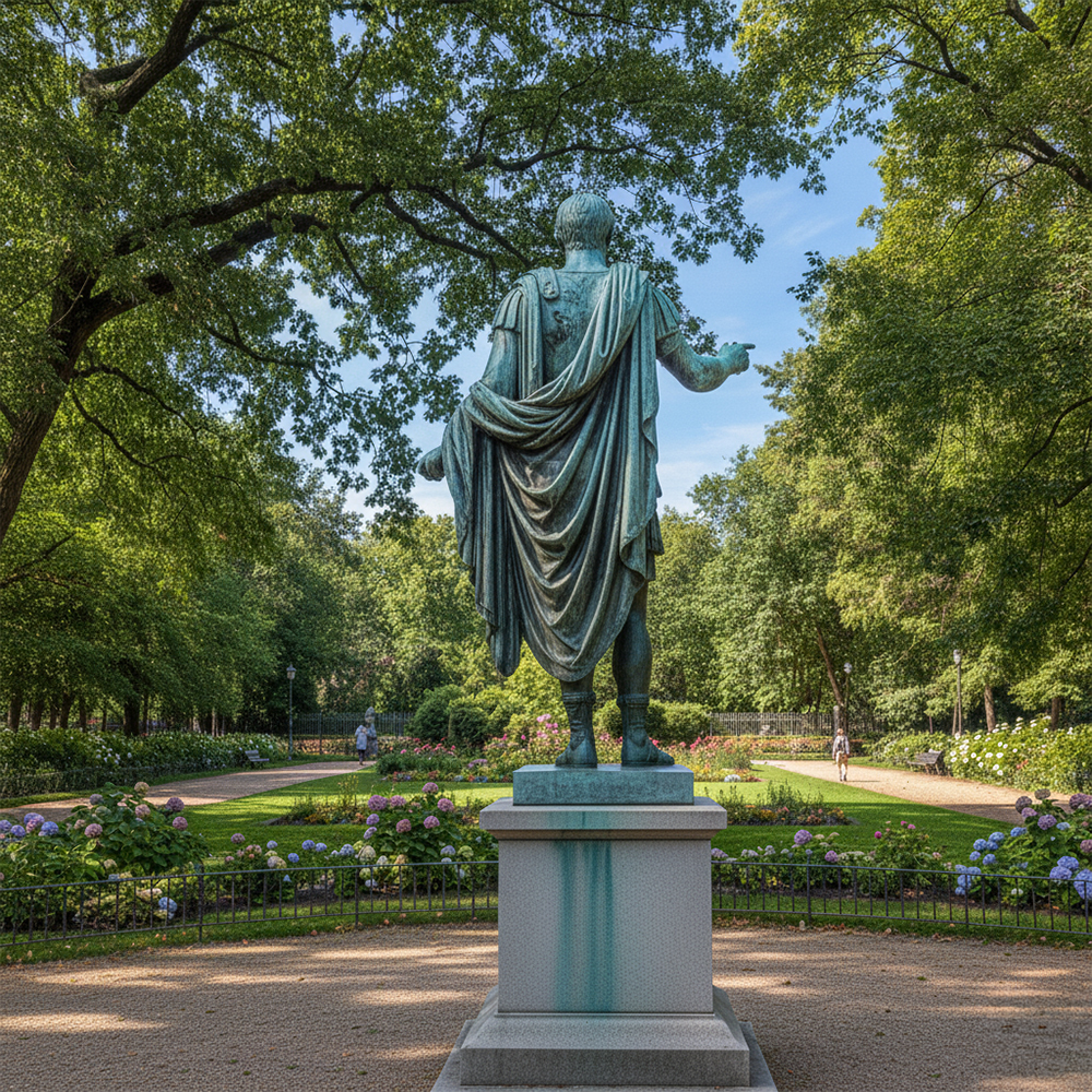 Bronze Augustus of Prima Porta Replica back