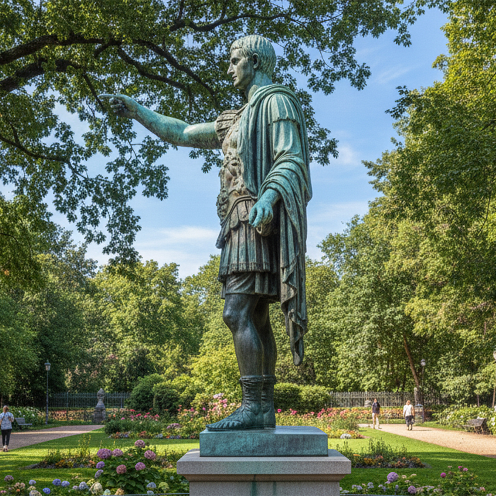 Bronze Augustus of Prima Porta Replica side