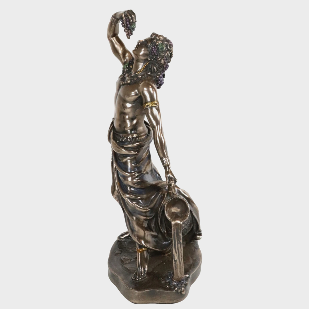 Bronze Dionysus Figurine pouring wine jug
