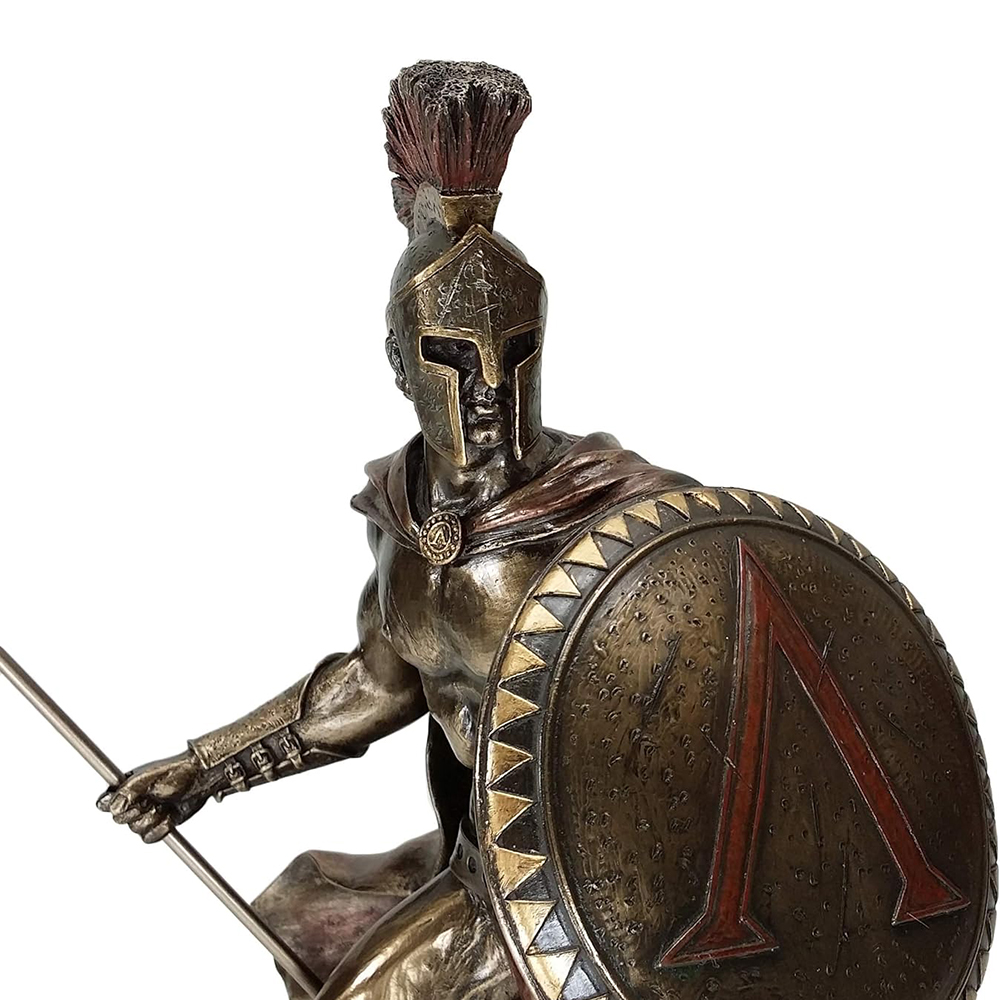 Bronze Hoplite Sculpture helmet and shield