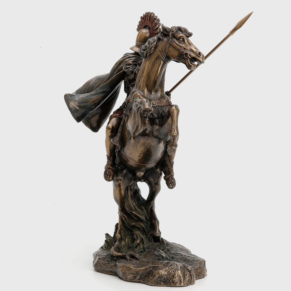 Bronze Roman Centurion on Horse Statue front