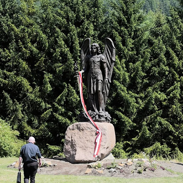 Bronze San Miguel Arcangel Statue outdoor