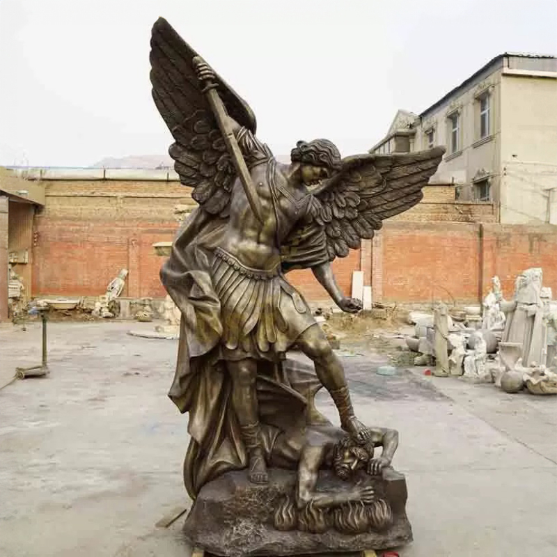 Bronze St Michael the Archangel Garden Angel Statue
