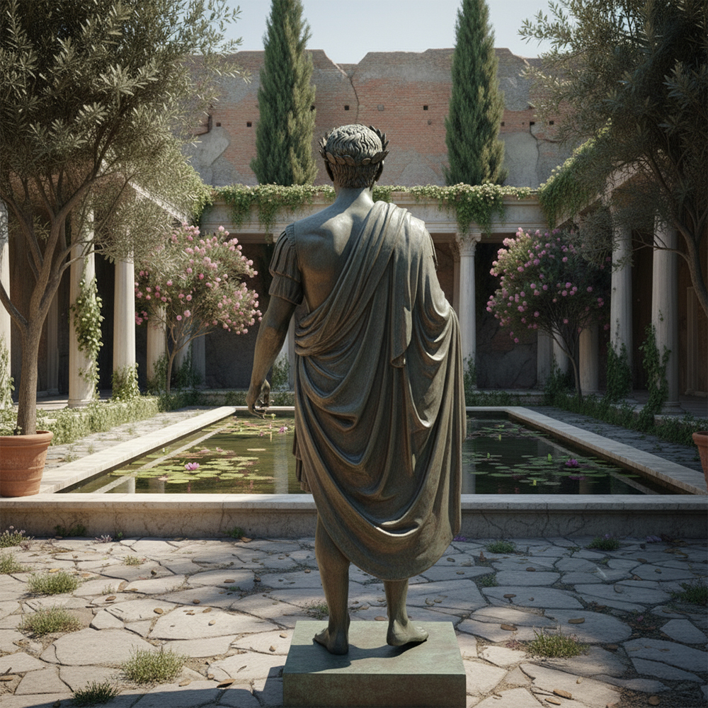 Julius Caesar Bronze Statue rear view