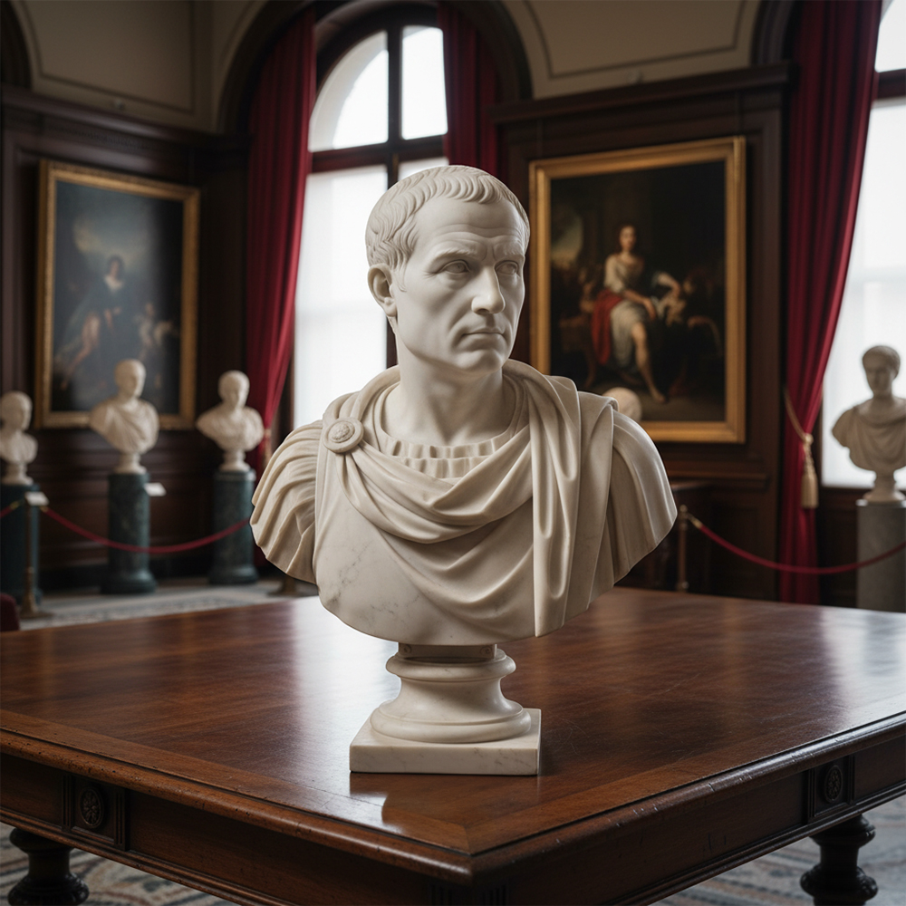 Bust of Julius Caesar for Sale marble front
