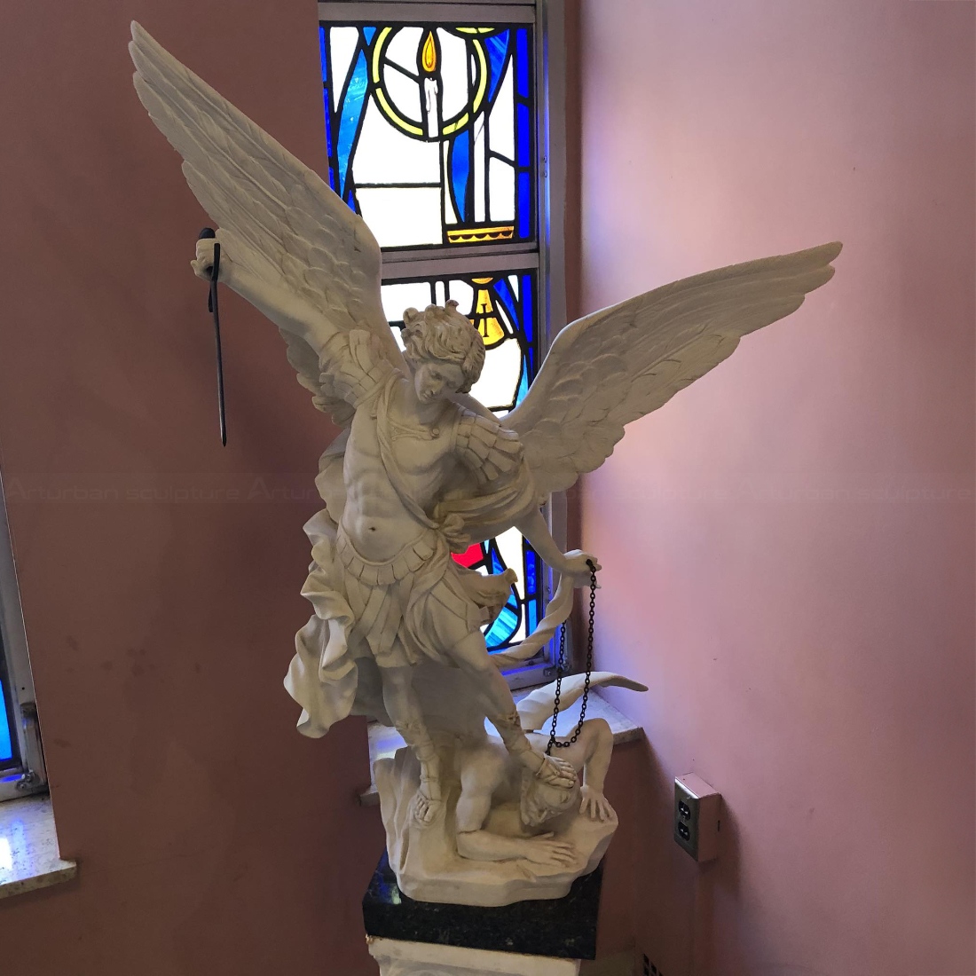 Church St Michael the Archangel Marble Statue