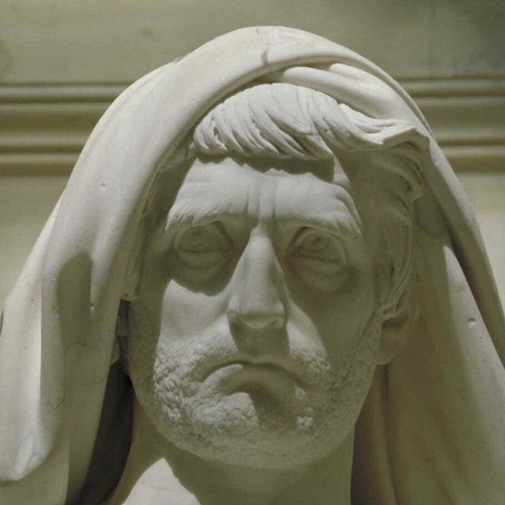 Close-up Marble Cato the Younger Statue