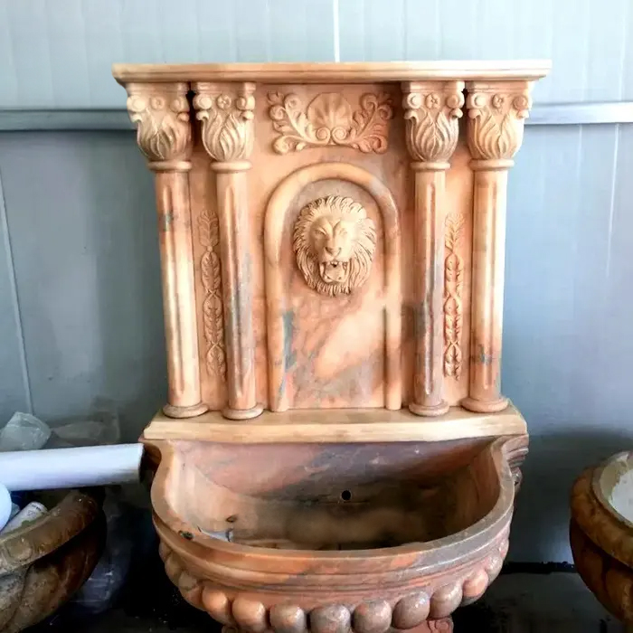 Decorative Marble Lion Head Wall Mounted Water Feature