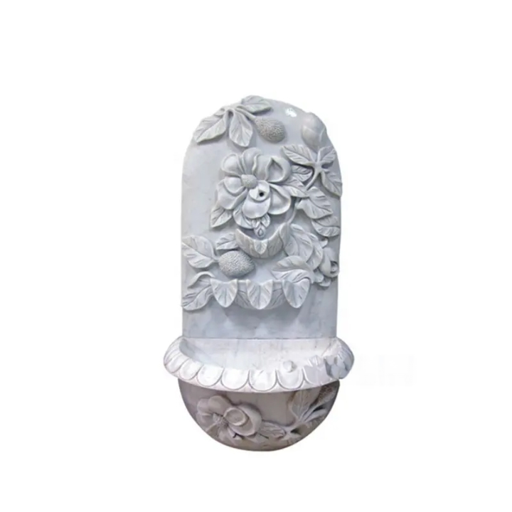 Decorative Marble Outdoor Floral Wall Fountain