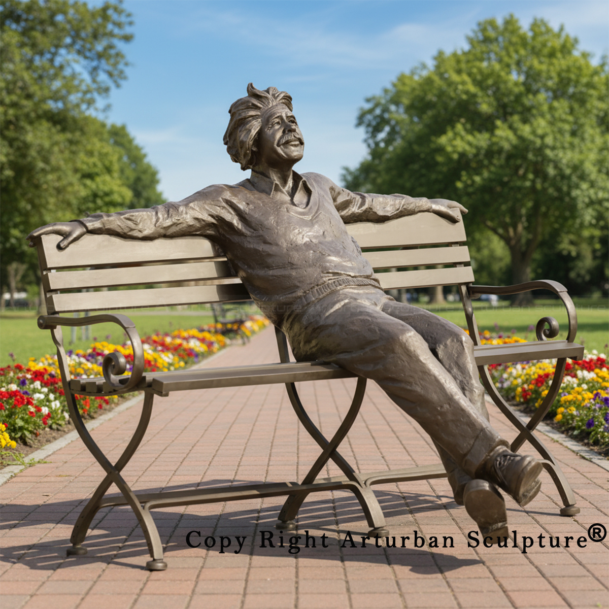 Einstein Sitting Statue bronze sculpture