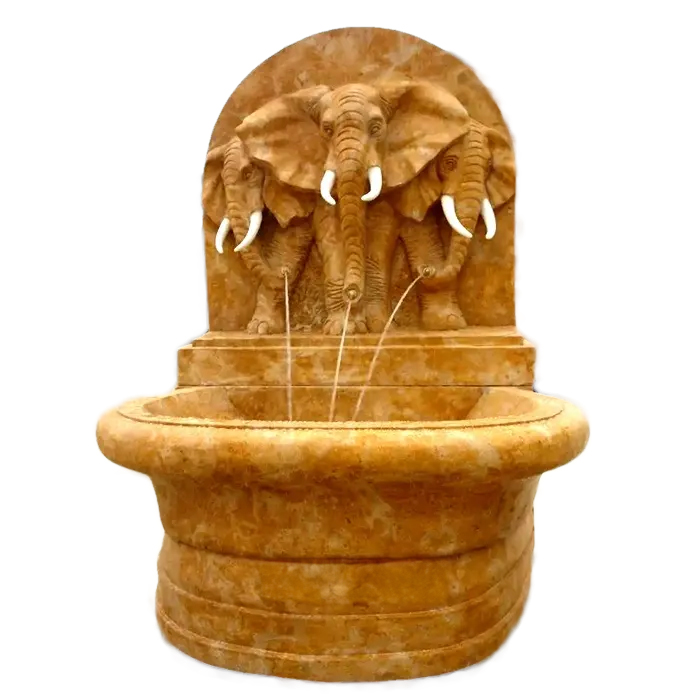 Elephant Head Water Feature Marble Fountain