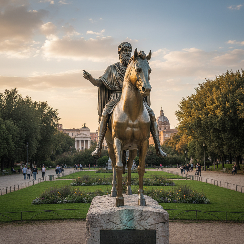 Equestrian Portrait of Marcus Aurelius bronze outdoor statue