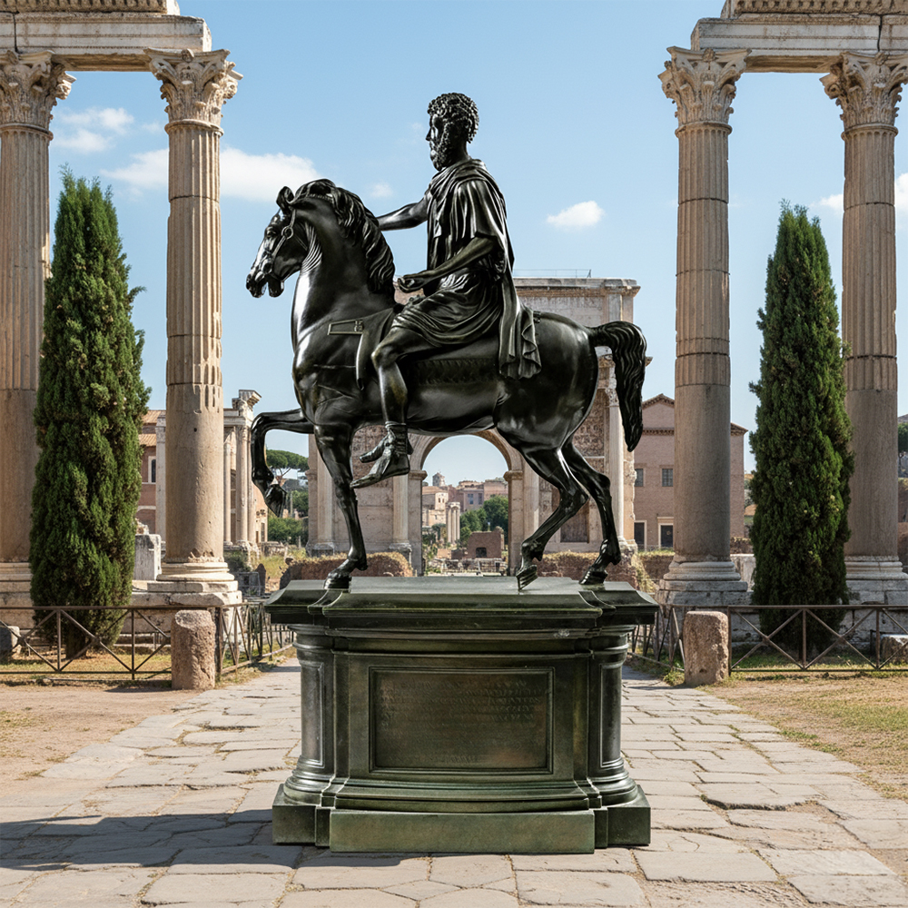 Equestrian Statue of Marcus bronze outdoor