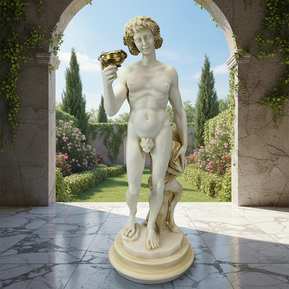 Front Michelangelo Sculpture Bacchus garden display