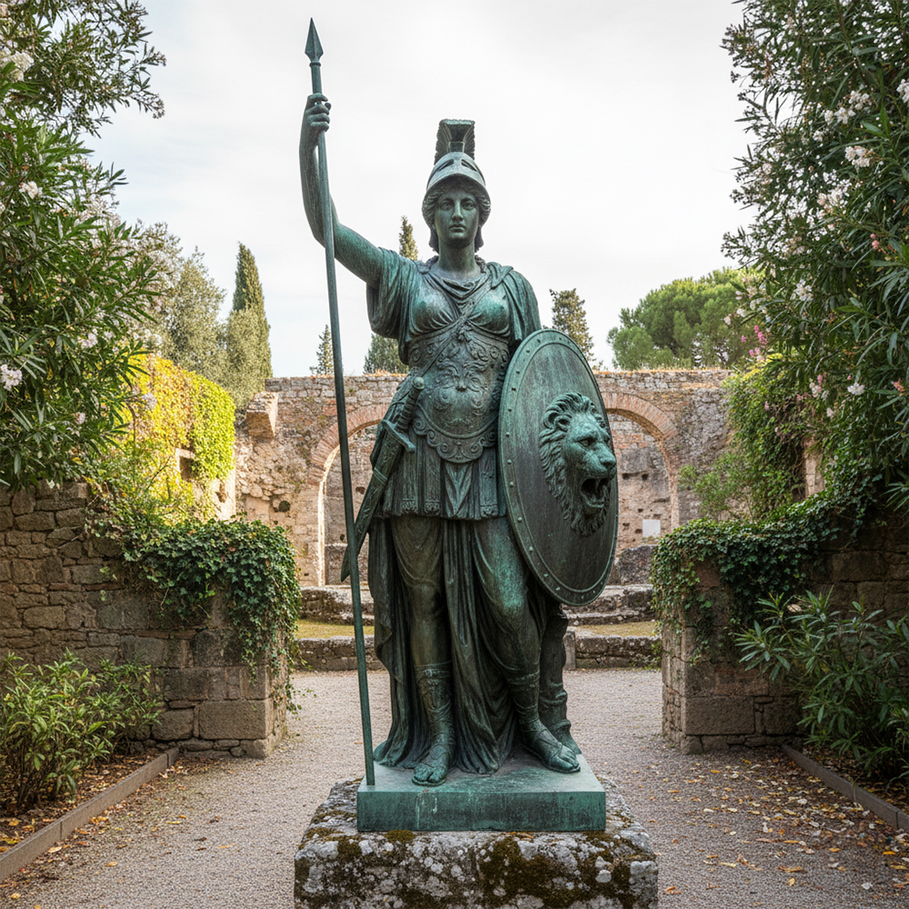 Front bronze Athena Statue Greece