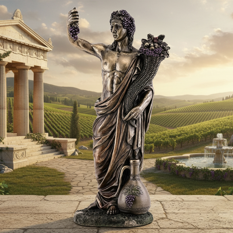 Front bronze Bacchus Statue for Sale outdoors