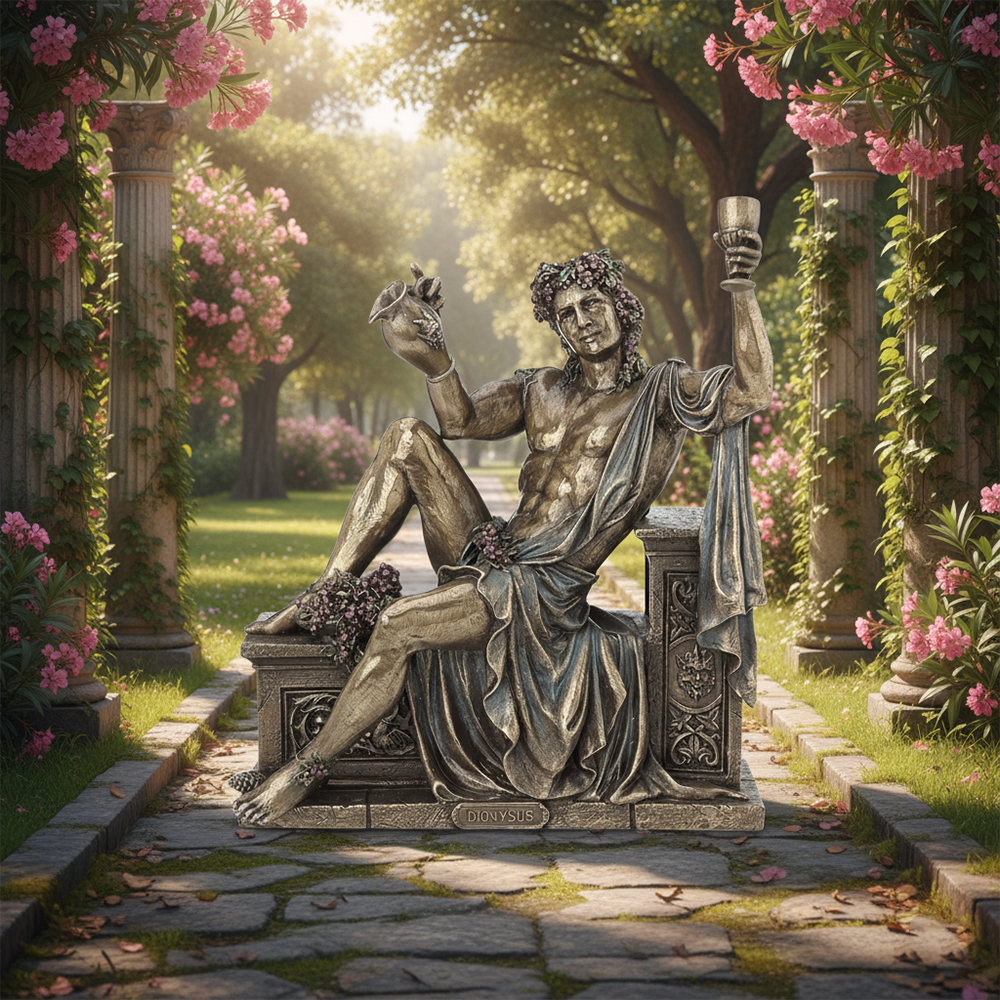 Garden bronze Bacchus God of Wine Statue