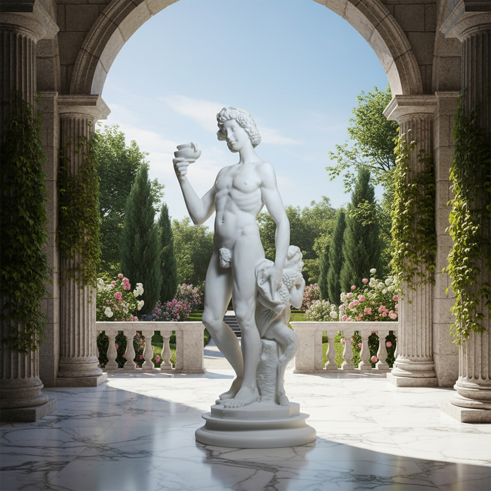 Garden display Michelangelo's Bacchus Sculpture replica