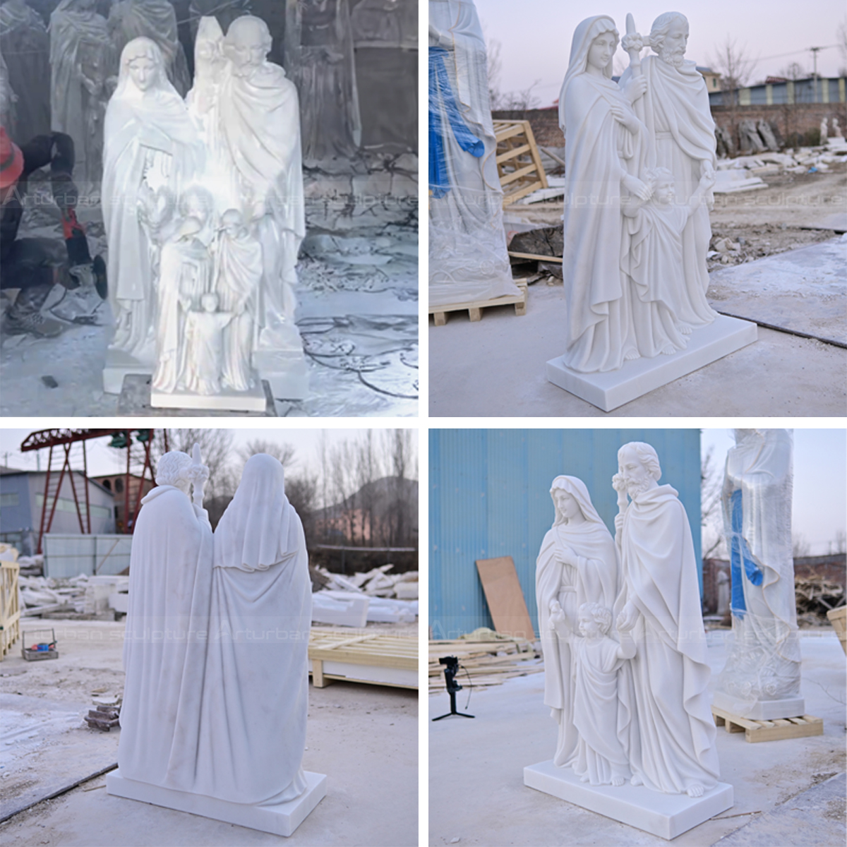 Large Holy Family Statue marble carving