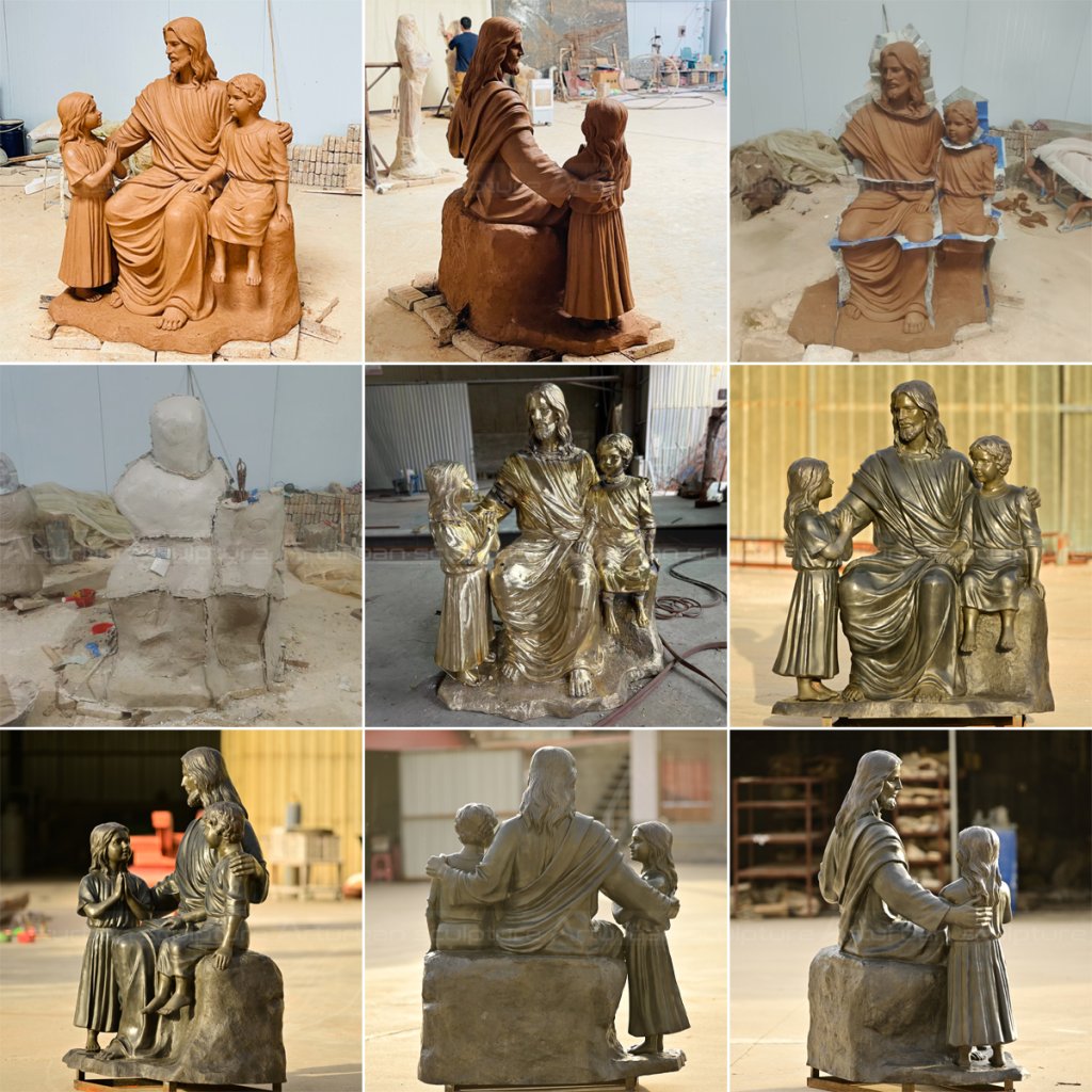 Jesus and Children Statue