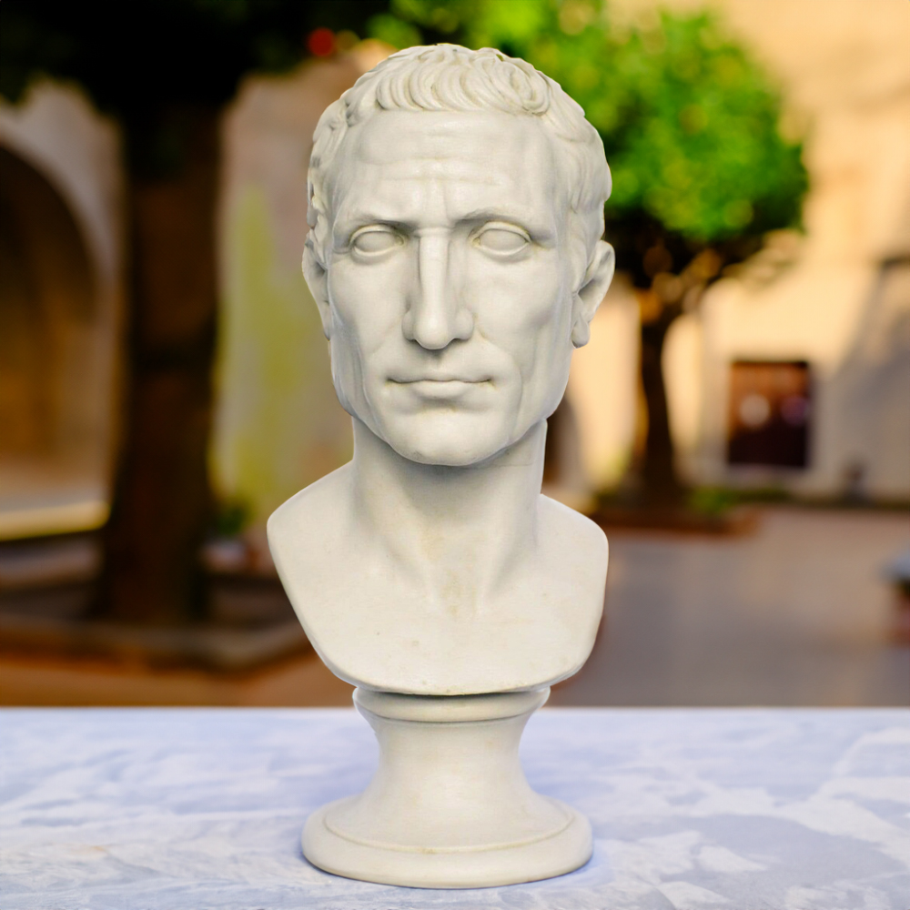 Julius Caesar Head Bust white marble