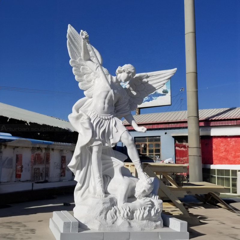 Large marble St Michael Statue for Garden