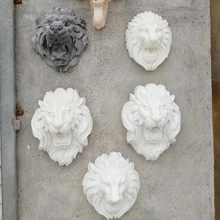 Lion Head Outdoor Fountain marble wall sculpture