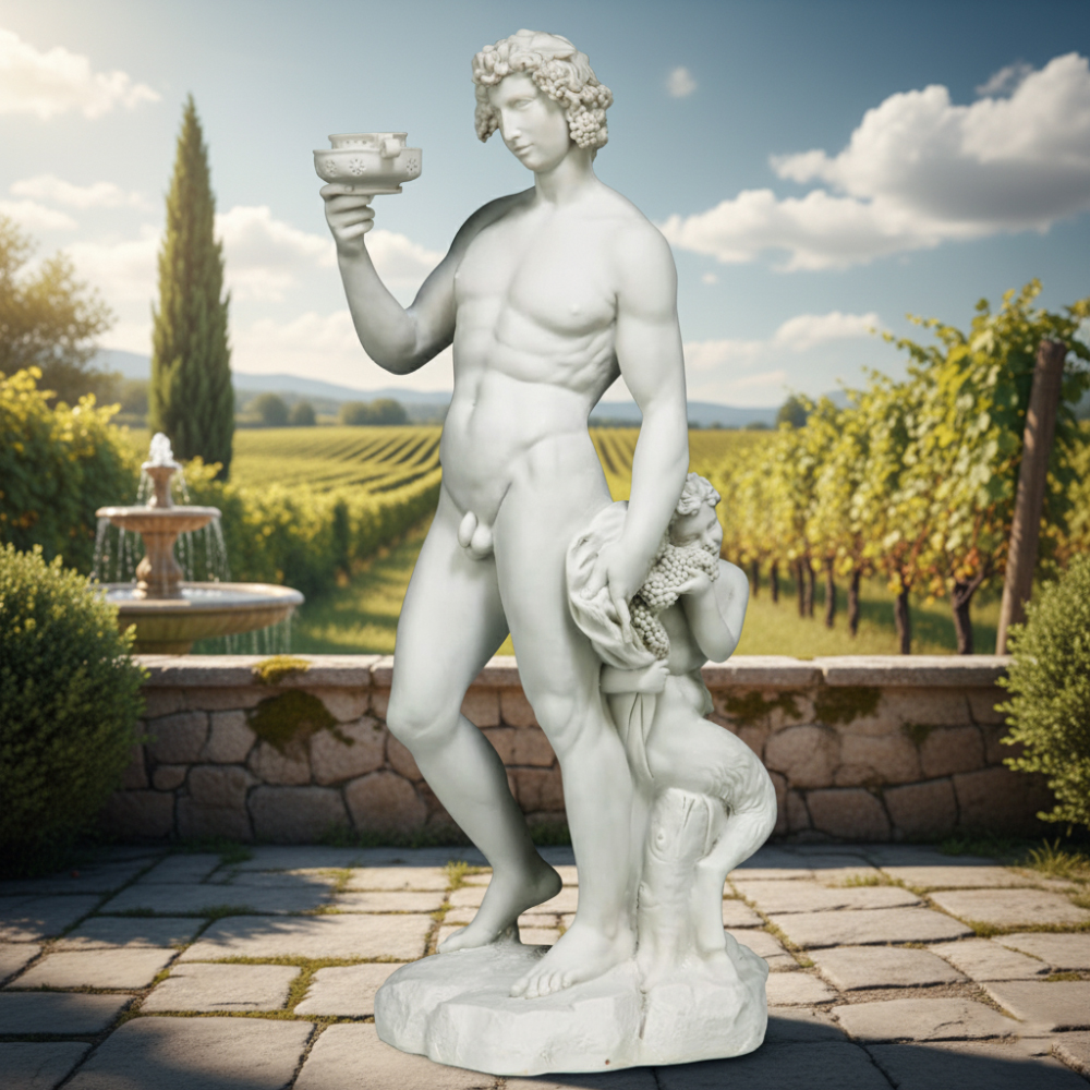 Marble Bacchus God Statue garden