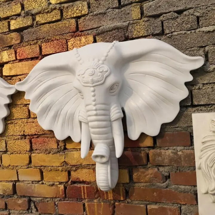 Marble Elephant Head Water Feature Wall