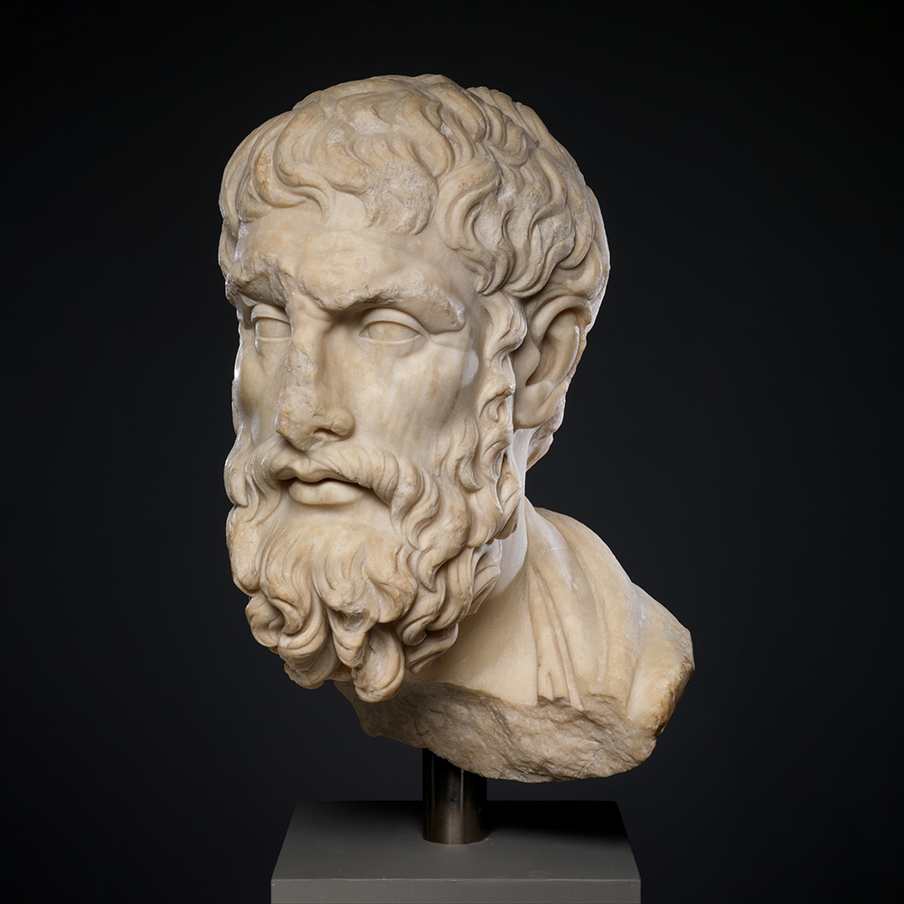 Marble Epicurus head marble Sculpture