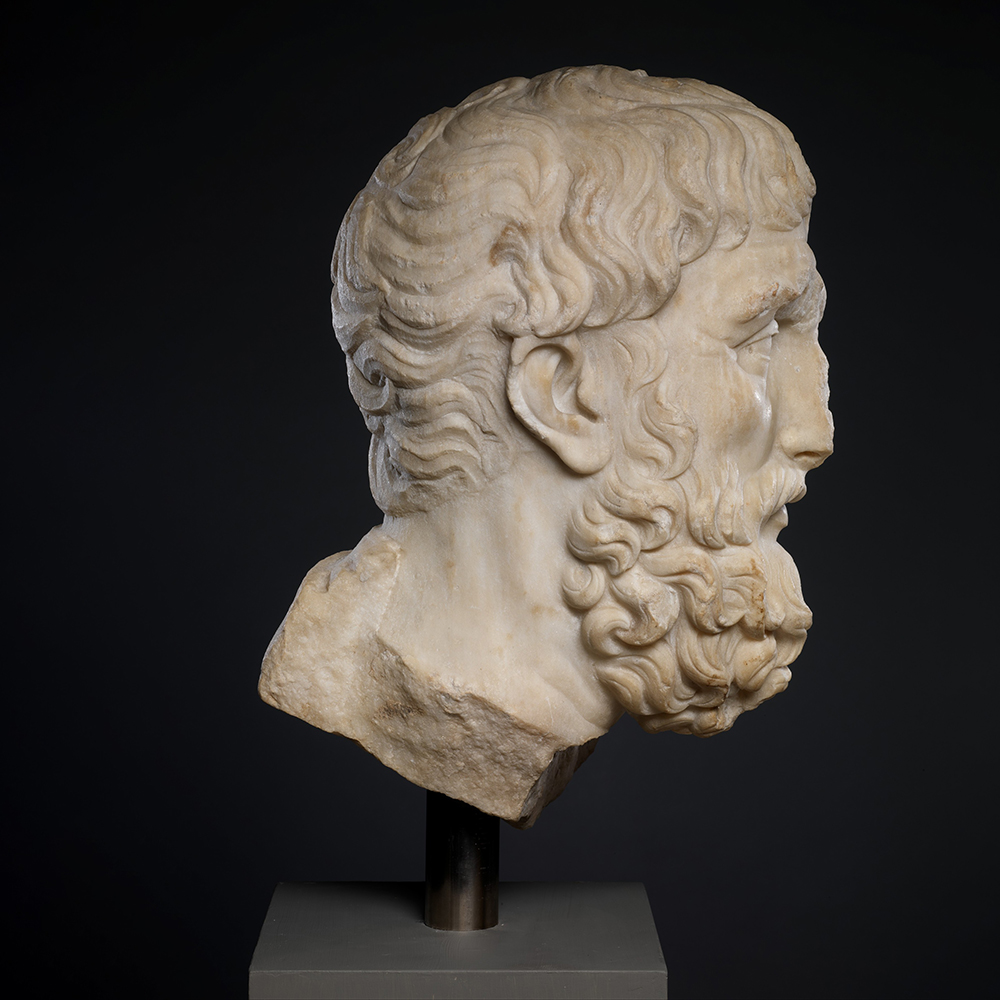 Marble-Epicurus-marble-Sculpture-side-view