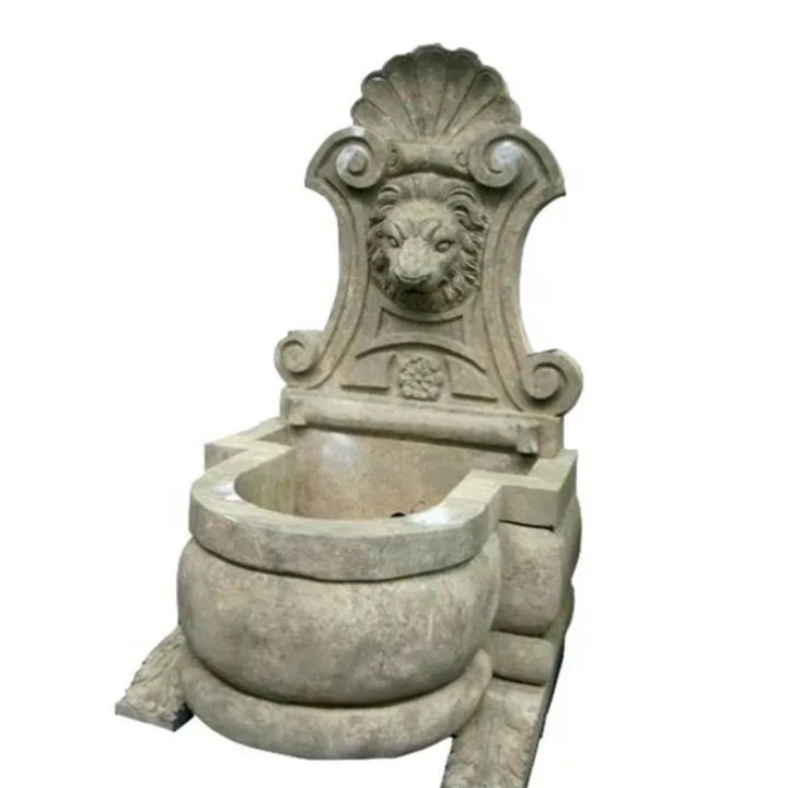 Marble Wall Mounted Lion Head Fountain