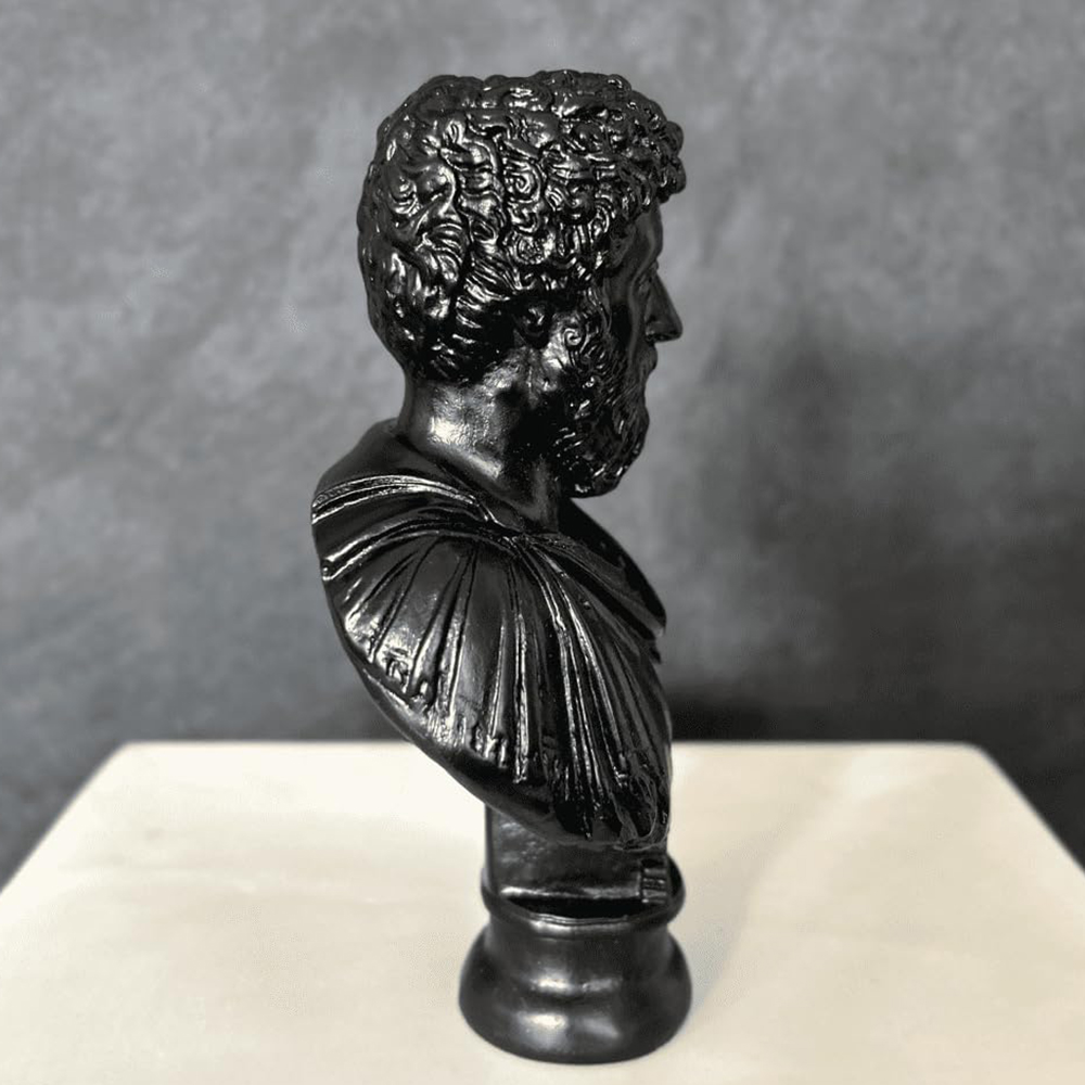 Marcus Aurelius Bust fiberglass Statue side