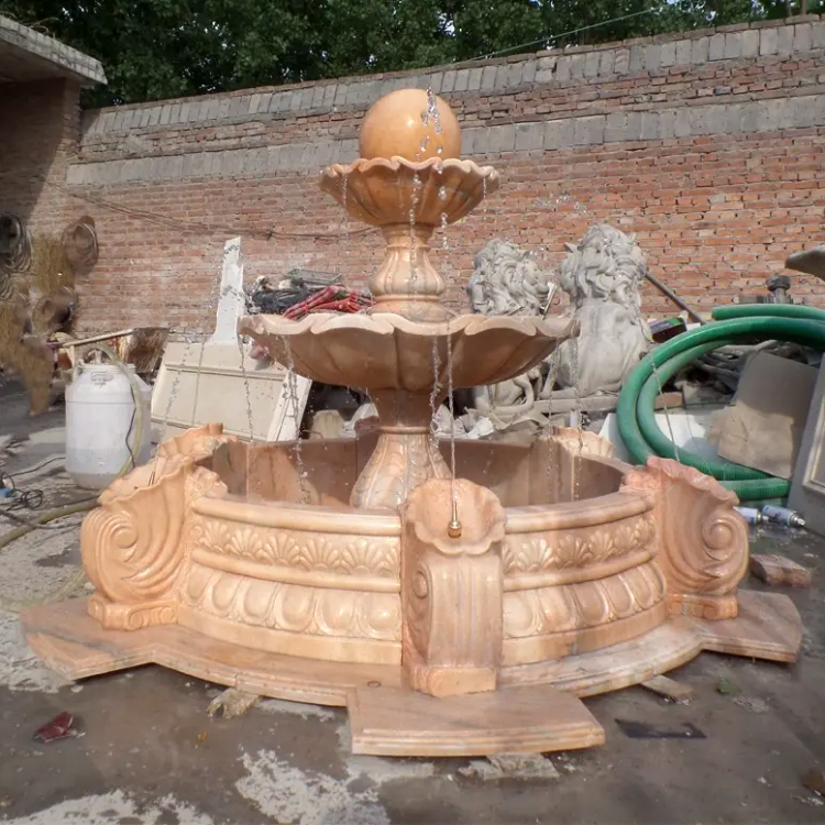 Outdoor marble Water Fountain with Ball on Top