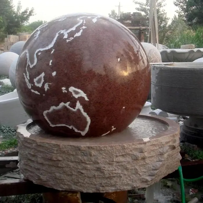 Polished Water Fountain with Rolling Ball