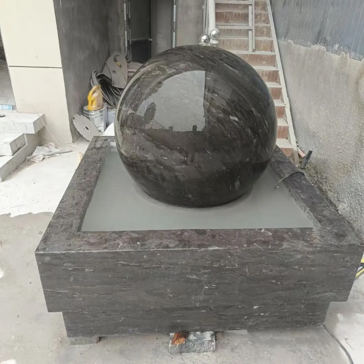 Polished marble Rolling Ball Water Fountain base