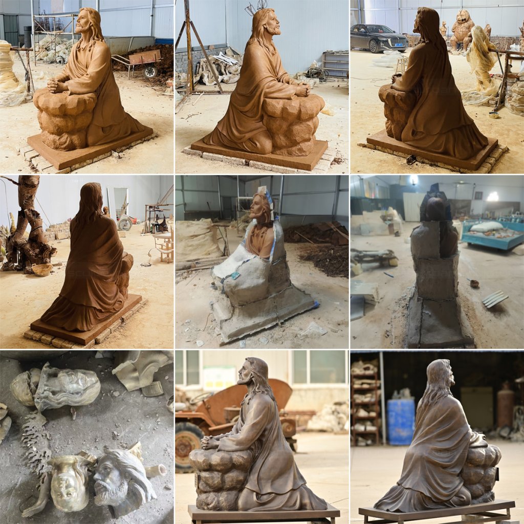 Praying Jesus church Statues