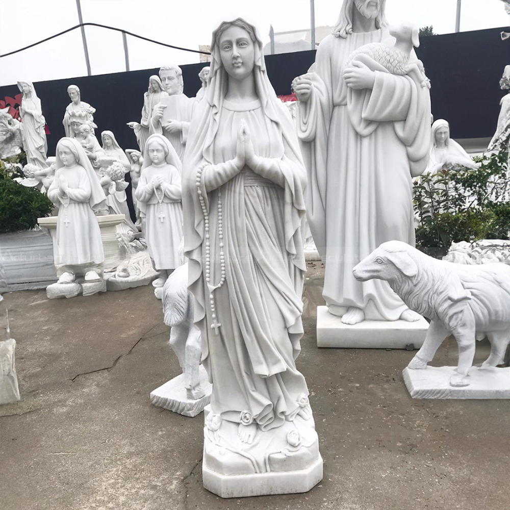 Praying-Mother-Mary-Marble-Statue-standing