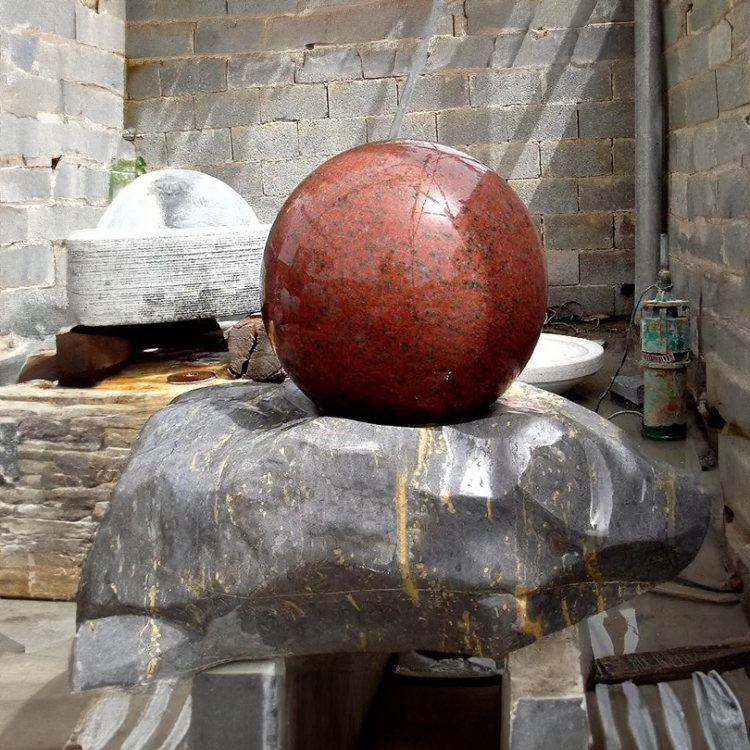 Red Water Feature Ball Stone