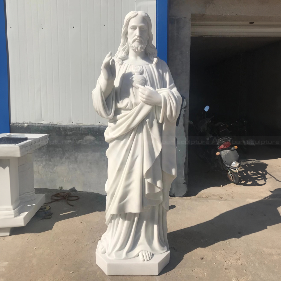Sacred Heart Christ Marble Statue