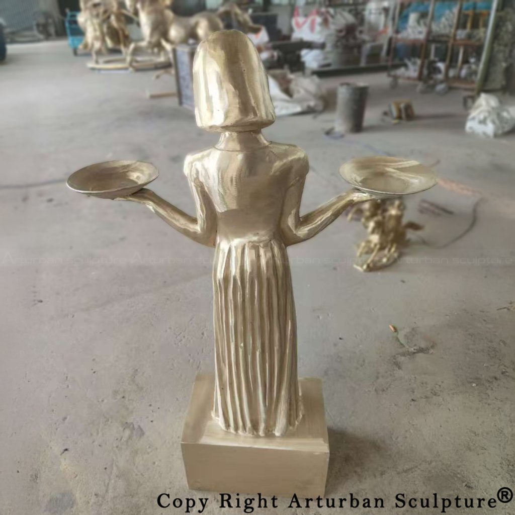 Savannah bird girl statue replica surface finishing