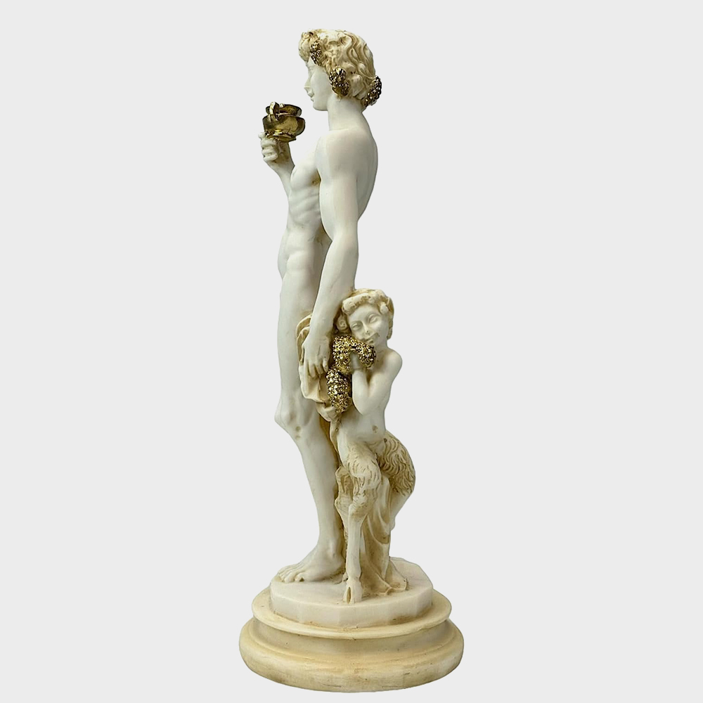Side Michelangelo Sculpture Bacchus with satyr