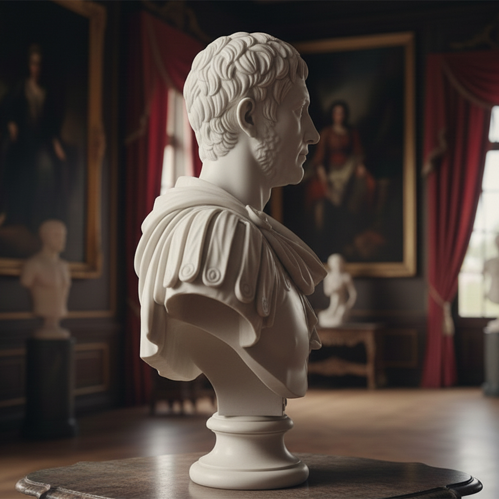 Side view Augustus Bust Sculpture