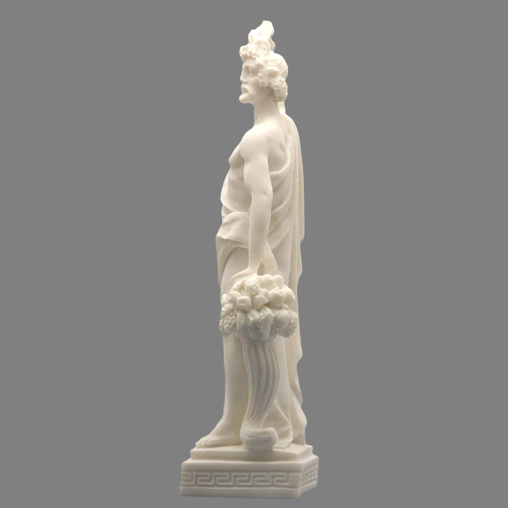 Side view Marble Statue of Dionysus with cornucopia